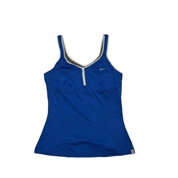 Nike Dri Fit Racer back Tank Top Built In Bra Blue Size M Medium - Picture 1 of 6